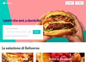How deliveroo.it looks like on a tablet such as an iPad.
