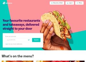 How deliveroo.net looks like on a tablet such as an iPad.