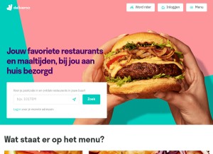 How deliveroo.nl looks like on a tablet such as an iPad.