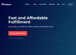 How deliverr.com looks like on a tablet such as an iPad.