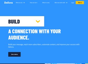 How delivra.com looks like on a tablet such as an iPad.