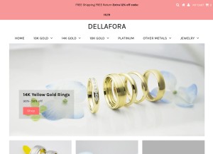 How dellafora.com looks like on a tablet such as an iPad.