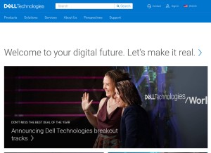 How dellemc.com looks like on a tablet such as an iPad.