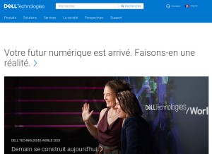 How delltechnologies.com looks like on a tablet such as an iPad.