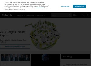 How deloitte.be looks like on a tablet such as an iPad.