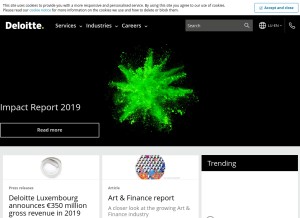 How deloitte.lu looks like on a tablet such as an iPad.