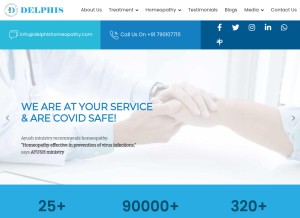 How delphishomeopathy.com looks like on a tablet such as an iPad.