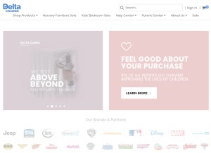 How deltachildren.com looks like on a tablet such as an iPad.