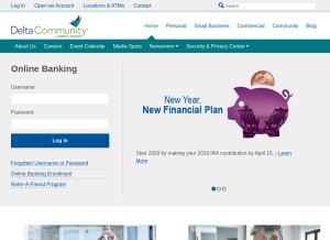 How deltacommunitycu.com looks like on a tablet such as an iPad.