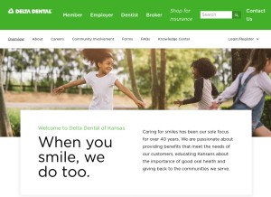 How deltadentalks.com looks like on a tablet such as an iPad.