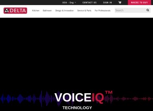 How deltafaucet.com looks like on a tablet such as an iPad.