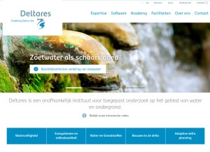 How deltares.nl looks like on a tablet such as an iPad.