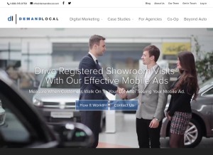 How demandlocal.com looks like on a tablet such as an iPad.