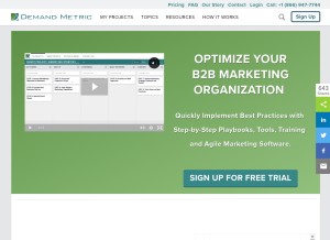 How demandmetric.com looks like on a tablet such as an iPad.