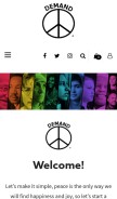 How demandpeace.org looks like on a mobile device such as an iPhone.