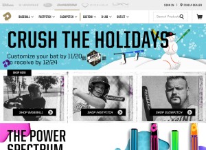 How demarini.com looks like on a tablet such as an iPad.