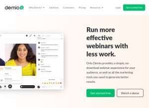 How demio.com looks like on a tablet such as an iPad.