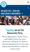 How democrats.org looks like on a mobile device such as an iPhone.