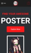 How demonslayerposter.com looks like on a mobile device such as an iPhone.