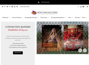 How dennymfg.com looks like on a tablet such as an iPad.