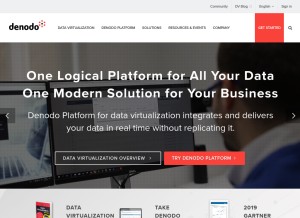 How denodo.com looks like on a tablet such as an iPad.
