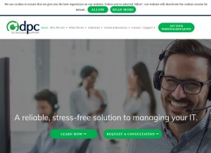 How dentalpc.com looks like on a tablet such as an iPad.