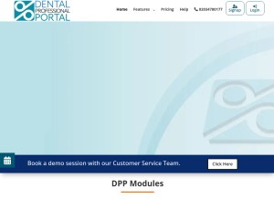 How dentalprofessionalportal.com looks like on a tablet such as an iPad.