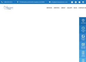 How dentistanaheimoc.com looks like on a tablet such as an iPad.
