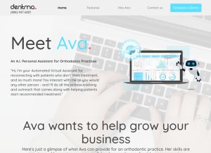 How dentma.com looks like on a tablet such as an iPad.