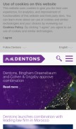 How dentons.com looks like on a mobile device such as an iPhone.