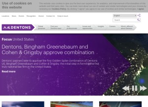 How dentons.com looks like on a tablet such as an iPad.