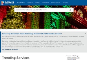 How denvergov.org looks like on a tablet such as an iPad.