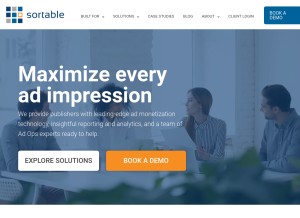 How deployads.com looks like on a tablet such as an iPad.