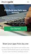 How deploygate.com looks like on a mobile device such as an iPhone.