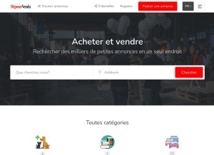 How deposervendu.fr looks like on a tablet such as an iPad.