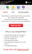 How depositfiles.com looks like on a mobile device such as an iPhone.