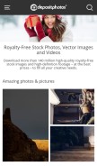How depositphotos.com looks like on a mobile device such as an iPhone.