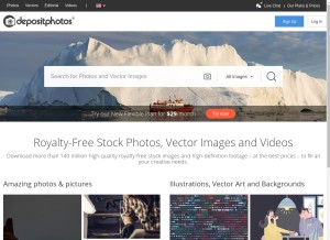 How depositphotos.com looks like on a tablet such as an iPad.
