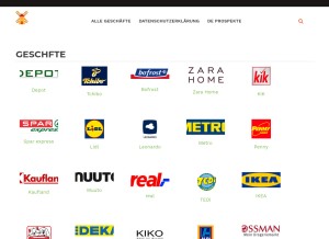 How deprospekte.com looks like on a tablet such as an iPad.