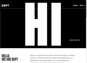 How deptagency.com looks like on a tablet such as an iPad.