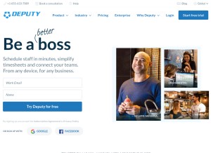 How deputy.com looks like on a tablet such as an iPad.