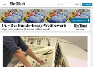 How derbund.ch looks like on a tablet such as an iPad.