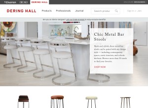 How deringhall.com looks like on a tablet such as an iPad.