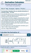 How derivative-calculator.net looks like on a mobile device such as an iPhone.
