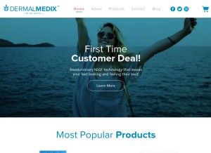 How dermalmedix.com looks like on a tablet such as an iPad.