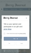 How derryjournal.com looks like on a mobile device such as an iPhone.