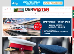 How derwesten.de looks like on a tablet such as an iPad.