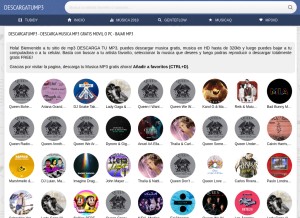 How descargatump3.org looks like on a tablet such as an iPad.