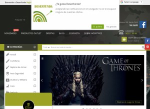 How desenfunda.com looks like on a tablet such as an iPad.
