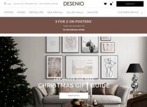 How desenio.com looks like on a tablet such as an iPad.